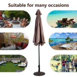 Costway 9ft Patio Umbrella Patio Market Steel Tilt W/ Crank Outdoor Yard Garden (Tan) 17 Costway 9ft Patio Umbrella Patio Market Steel Tilt W/ Crank Outdoor Yard Garden (Tan) -Costway GUEST 0f893658 a417 4daa b283 8a0ca56c3401