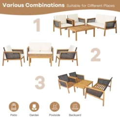 Costway 8PCS Patio Rattan Furniture Set Acacia Wood Cushioned Sofa Off 14 Costway 8PCS Patio Rattan Furniture Set Acacia Wood Cushioned Sofa Off -Costway GUEST 0fa92c84 388b 4fcb 8ddc ca4e2778d557