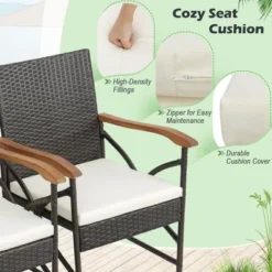 Costway 2PCS Patio PE Wicker Dining Chairs With Soft Zippered Cushions Armchairs Balcony 15 Costway 2PCS Patio PE Wicker Dining Chairs With Soft Zippered Cushions Armchairs Balcony -Costway GUEST 0fad9e1c 8e32 4627 97d4 23ed0df87845 1