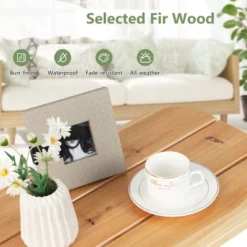 Costway 4PCS Patio Wooden Rocking Chair Bistro Set High Backrest With Folding Side Table 13 Costway 4PCS Patio Wooden Rocking Chair Bistro Set High Backrest With Folding Side Table -Costway GUEST 0fc1814d a228 4502 8028 73f6ca299e01