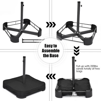 Costway 15Ft Patio Double-Sided Solar LED Market Umbrella Crank Base BeigeTanOrangeBurgundy 8 Costway 15Ft Patio Double-Sided Solar LED Market Umbrella Crank Base BeigeTanOrangeBurgundy - Image 8