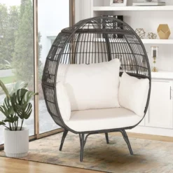 Costway Patio Oversized Rattan Wicker Egg Chair Lounge Basket 4 Cushion Indoor & Outdoor 11 Costway Patio Oversized Rattan Wicker Egg Chair Lounge Basket 4 Cushion Indoor & Outdoor -Costway GUEST 0ffdeaa0 92b1 48c4 9a81 ff7ad28cc1de