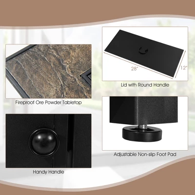 Costway 6PCS Patio Rattan Furniture Set 42'' Fire Pit Table Cover Sofa Cushion Off White/Black/Navy/Red/Turquoise 5 Costway 6PCS Patio Rattan Furniture Set 42'' Fire Pit Table Cover Sofa Cushion Off White/Black/Navy/Red/Turquoise - Image 5