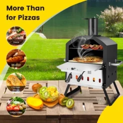 Costway 2-Layer Pizza Oven Wood Fired Pizza Grill Outside Pizza Maker With Waterproof Cover -Costway GUEST 11447bcf bf36 41f3 be05 7e843e281aac