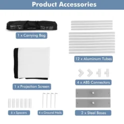 Costway 100'' Projector Screen W/ Stand 16:9 HD 4K Indoor Outdoor Projection Movie Screen -Costway GUEST 118cf8d2 4282 492c 8cf7 d5fe68b17c55