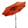 Costway 10FT Patio Solar Umbrella LED Patio Market Steel Tilt W/Crank Outdoor OrangeBlue New
