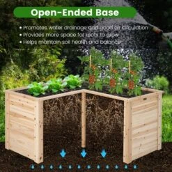 Costway 24'' L-Shaped Deep Root Planter Box Wooden Raised Garden Bed With Open-Ended Base 14 Costway 24'' L-Shaped Deep Root Planter Box Wooden Raised Garden Bed With Open-Ended Base -Costway GUEST 1226dc5a e42d 4945 a0f5 3f93e0c484ec