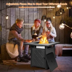 Costway 28'' Propane Fire Pit Table 50,000 BTU Patio Square Gas Fireplace W/Lava Rock -Costway GUEST 1279658a c03e 426d a738 620dfaa7f108