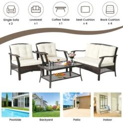 Costway 8 PCS Outdoor Rattan Conversation Set Patio Rattan Sofa Set W/ Protective Cover 16 Costway 8 PCS Outdoor Rattan Conversation Set Patio Rattan Sofa Set W/ Protective Cover -Costway GUEST 13383bc8 0704 4d4d 945b 694809179470