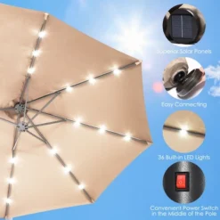 Costway 15Ft Patio Double-Sided Solar LED Market Umbrella Crank Base BeigeTanOrangeBurgundy 17 Costway 15Ft Patio Double-Sided Solar LED Market Umbrella Crank Base BeigeTanOrangeBurgundy -Costway GUEST 1422f59d 652a 4876 8db2 936b56055d60