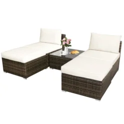 Costway 5PCS Patio Rattan Wicker Furniture Set Armless Sofa Ottoman Cushioned Garden -Costway GUEST 147cb236 e7ae 4812 bfd8 11ffee4a8e1f