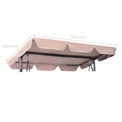 Costway Swing Top Cover Canopy Replacement Porch Patio Outdoor 66''x45'' 75''x52'' 77''x43''