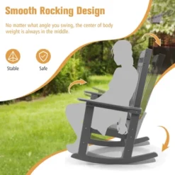 Costway Patio Rocking Chair All-Weather HDPE Rocker High Back Porch WhiteGreyTurquoise 14 Costway Patio Rocking Chair All-Weather HDPE Rocker High Back Porch WhiteGreyTurquoise -Costway GUEST 14e338ee 3b4a 4b28 ac48 58722ff8be93