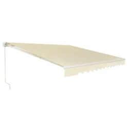 Costway Retractable Patio Awning Aluminum Deck Sunshade Shelter Outdoor Beige -Costway GUEST 156a399c 7ba8 4fcf 984a 8165543a208a