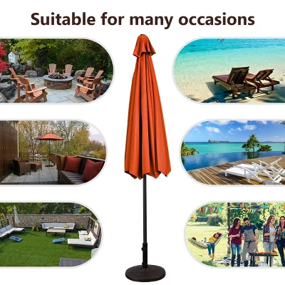 Costway 9FT Patio Umbrella Patio Market Steel Tilt W/ Crank Outdoor Yard Garden Orange 5 Costway 9FT Patio Umbrella Patio Market Steel Tilt W/ Crank Outdoor Yard Garden Orange - Image 5
