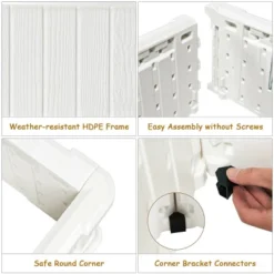 Costway 4 Pcs 48.5'' Raised Garden Bed Square Plant Box Planter Flower Vegetable White -Costway GUEST 1586d23f dd6f 4fe3 858e 7d0d8e54f29f 1