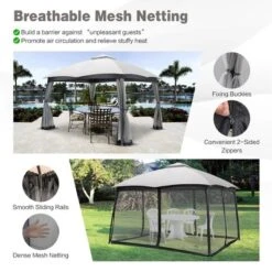 Costway 10x12 FT 2-Tier Patio Gazebo Canopy Netting Heavy-Duty Metal Easy-Setup Outdoor 12 Costway 10x12 FT 2-Tier Patio Gazebo Canopy Netting Heavy-Duty Metal Easy-Setup Outdoor -Costway GUEST 15881ac7 57f9 4290 b473 8592473beb2e