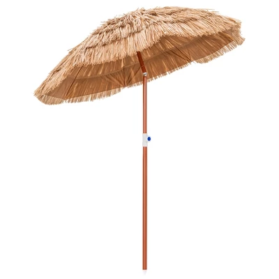Costway Patio 6FT Tropical Thatched Tiki Beach Umbrella Portable Outdoor Market Tilt 9 Costway Patio 6FT Tropical Thatched Tiki Beach Umbrella Portable Outdoor Market Tilt - Image 9