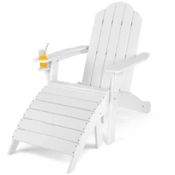 Costway HDPE Patio Adirondack Chair & Folding Footrest Set All-Weather Outdoor WhiteBlackGreyTurquoise -Costway GUEST 17010139 d606 430b ac4d d44fd754ebe3