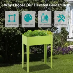 Costway 24'' X12'' Outdoor Elevated Garden Plant Stand Raised Tall Flower Bed Box 11 Costway 24'' X12'' Outdoor Elevated Garden Plant Stand Raised Tall Flower Bed Box -Costway GUEST 170b28f8 ac19 4b57 b36f 5be8935f501c