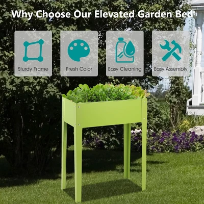 Costway 24'' X12'' Outdoor Elevated Garden Plant Stand Raised Tall Flower Bed Box 4 Costway 24'' X12'' Outdoor Elevated Garden Plant Stand Raised Tall Flower Bed Box - Image 4