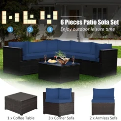 Costway 6PCS Rattan Patio Sectional Sofa Conversation Set Outdoor -Costway GUEST 18533207 d961 4531 aaf8 22a9016d8177