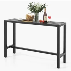 Costway Outdoor Metal Bar Table Patio Rectangular Counter Height Dining Table Black 20 Costway Outdoor Metal Bar Table Patio Rectangular Counter Height Dining Table Black -Costway GUEST 18854305 9013 4edc a78b 9d948a40bfbc