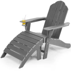 Costway HDPE Patio Adirondack Chair & Folding Footrest Set All-Weather Outdoor WhiteBlackGreyTurquoise -Costway GUEST 193e6092 5765 4604 87fc 06843f8e830f