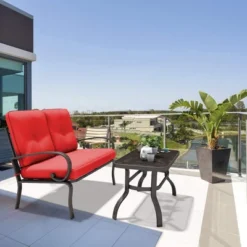 Costway 2PC Patio LoveSeat Coffee Table Furniture Set Bench W/ Cushions -Costway GUEST 19ae40c5 1b50 47e2 b72c 14a58c8d434b