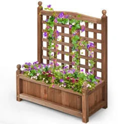 Costway 2 PCS Solid Wood Planter Box With Trellis Weather-Resistant 25"x11"x30" 16 Costway 2 PCS Solid Wood Planter Box With Trellis Weather-Resistant 25"x11"x30" -Costway GUEST 19d9fbae cf5d 4df0 9593 7bf7709b0d0c