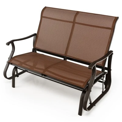 Costway 2-Person Patio Swing Glider Bench Loveseat Rocking Chair High Back Deck 2 Costway 2-Person Patio Swing Glider Bench Loveseat Rocking Chair High Back Deck - Image 2