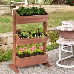 3-Tier Raised Garden Bed Vertical Freestanding Elevated Planter Patio Balcony -Costway GUEST 1a4c5164 f0b5 49d5 b64a 60e3200f5641