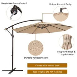 Costway 10FT Patio Offset Hanging Umbrella Easy Tilt Adjustment 8 Ribs Backyard BurgundyBeigeTanBlue 18 Costway 10FT Patio Offset Hanging Umbrella Easy Tilt Adjustment 8 Ribs Backyard BurgundyBeigeTanBlue -Costway GUEST 1a8006a1 40e1 4646 8fe3 bf82ecd9418e