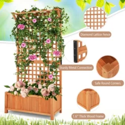 Costway Raised Garden Bed Planter Box Climbing Plants Container With Trellis &Hanging Roof 16 Costway Raised Garden Bed Planter Box Climbing Plants Container With Trellis &Hanging Roof -Costway GUEST 1a823d2f 42b3 4935 b8ad 6bac255af27c