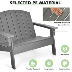 Costway Patio Adirondack Chair Loveseat Bench HDPE Weather Resistant Deck Grey 10 Costway Patio Adirondack Chair Loveseat Bench HDPE Weather Resistant Deck Grey -Costway GUEST 1acc5510 9306 4ab5 8660 2a780e92b535