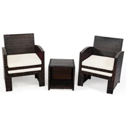 Costway 5PCS Patio Rattan Wicker Furniture Set Sofa Ottoman W/ Cushions White 15 Costway 5PCS Patio Rattan Wicker Furniture Set Sofa Ottoman W/ Cushions White -Costway GUEST 1b49822e a826 41f2 a896 e84bf4f8da57