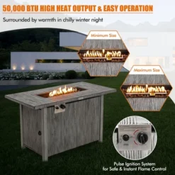 Costway 43-inch Propane Gas Fire Pit Table Wood-like Metal Fire Table WithProtective Cover 13 Costway 43-inch Propane Gas Fire Pit Table Wood-like Metal Fire Table WithProtective Cover -Costway GUEST 1b7f02be bdcb 4910 8741 ceb8bda11ef4