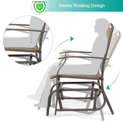 Costway 3PCS Patio Bistro Furniture Set Rocking Glider Chair Glass Table 11 Costway 3PCS Patio Bistro Furniture Set Rocking Glider Chair Glass Table -Costway GUEST 1bc5ce84 e59e 47b8 a656 88a3b283504f
