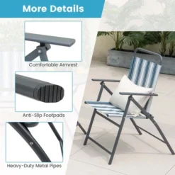 Costway 3pcs Patio Folding Dining Table Chair Set Heavy-Duty Metal Portable Outdoor 12 Costway 3pcs Patio Folding Dining Table Chair Set Heavy-Duty Metal Portable Outdoor -Costway GUEST 1c2458f5 1984 410f 8663 630f4be52484