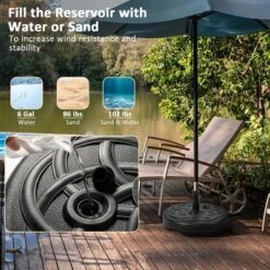 Costway 22'' Patio Fillable Round Umbrella Base Stand Water/Sand Fit Pole 1.5'' & 1.9'' 13 Costway 22'' Patio Fillable Round Umbrella Base Stand Water/Sand Fit Pole 1.5'' & 1.9'' -Costway GUEST 1ce2d384 6985 404d 9a93 9de5a5ef4618