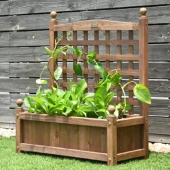Costway 2 PCS Solid Wood Planter Box With Trellis Weather-Resistant 25"x11"x30" 11 Costway 2 PCS Solid Wood Planter Box With Trellis Weather-Resistant 25"x11"x30" -Costway GUEST 1d11acbd 2d7e 4246 bfa3 62e0542333f7