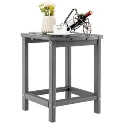 Costway 18'' Patio Adirondack Side Table Weather Resistant HDPE Garden Grey/Black -Costway GUEST 1d6ca329 5e14 43f6 9863 193080364b19