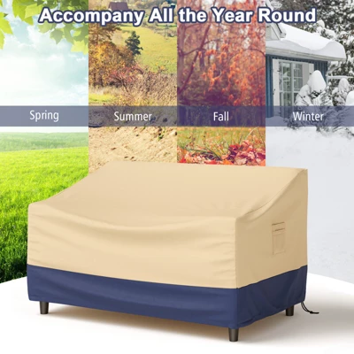 Costway Patio 60''x43'' 2-Seater Bench Loveseat Deep Sofa Cover Waterproof Handle Air Vent 4 Costway Patio 60''x43'' 2-Seater Bench Loveseat Deep Sofa Cover Waterproof Handle Air Vent - Image 4