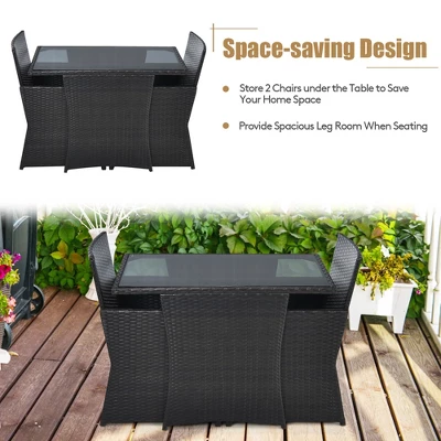 Costway 3PCS Patio Rattan Furniture Set Cushion Sofa Armrest Garden Deck 7 Costway 3PCS Patio Rattan Furniture Set Cushion Sofa Armrest Garden Deck - Image 7