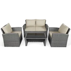 Costway 4PCS Patio Rattan Furniture Set Sofa Table Storage Shelf Cushion 13 Costway 4PCS Patio Rattan Furniture Set Sofa Table Storage Shelf Cushion -Costway GUEST 1e5ed550 f121 4ce0 bf12 9edc9c7c53fc