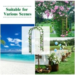 Costway 7.2Ft Garden Arch Steel Arbor Wedding Garden Decoration Climbing Plants W/Stakes -Costway GUEST 1f4cd576 965d 4c2b 80b4 51cdeb07e3d1