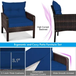 Costway 5 PCS Patio Rattan Wicker Furniture Set Sofa Ottoman Coffee Table Cushioned 16 Costway 5 PCS Patio Rattan Wicker Furniture Set Sofa Ottoman Coffee Table Cushioned -Costway GUEST 1f861838 960a 4f69 adde 205047366f28