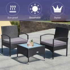 Costway 3 PCS Patio Wicker Rattan Furniture Set Coffee Table & 2 Rattan Chair W/Cushion 13 Costway 3 PCS Patio Wicker Rattan Furniture Set Coffee Table & 2 Rattan Chair W/Cushion -Costway GUEST 1fbbe44f b6e2 49f9 9442 263daa7806f5