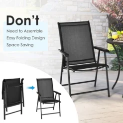 Costway 2PCS Patio Folding Dining Chairs Portable Camping Armrest Garden Black/Grey 15 Costway 2PCS Patio Folding Dining Chairs Portable Camping Armrest Garden Black/Grey -Costway GUEST 20578326 9fca 45ca a860 dcf7b0efa51c