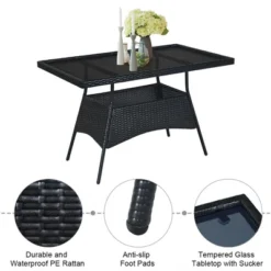 Costway 5PCS Patio Rattan Dining Set Table W/Glass Top Garden Furniture 15 Costway 5PCS Patio Rattan Dining Set Table W/Glass Top Garden Furniture -Costway GUEST 209392df b8d5 4a08 8f34 40e509730922